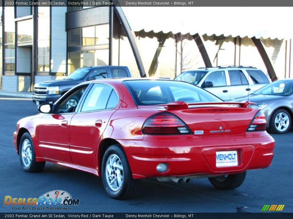 2003 Pontiac Grand Am SE Sedan Victory Red / Dark Taupe Photo #3