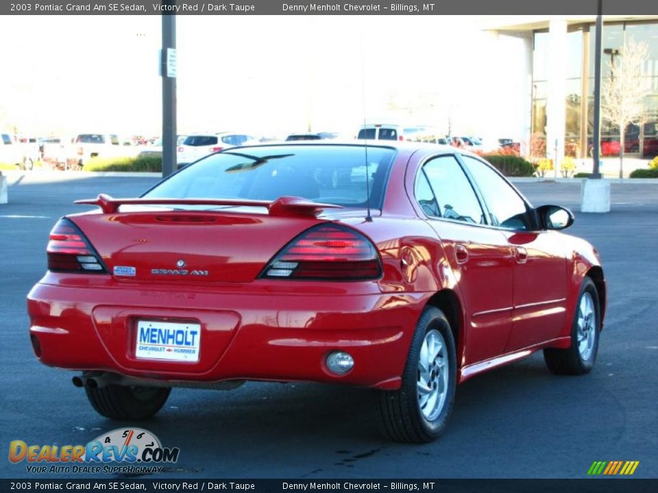 2003 Pontiac Grand Am SE Sedan Victory Red / Dark Taupe Photo #14