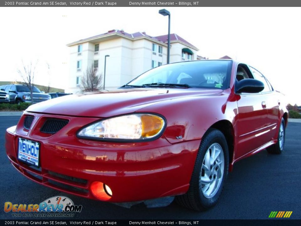 2003 Pontiac Grand Am SE Sedan Victory Red / Dark Taupe Photo #16