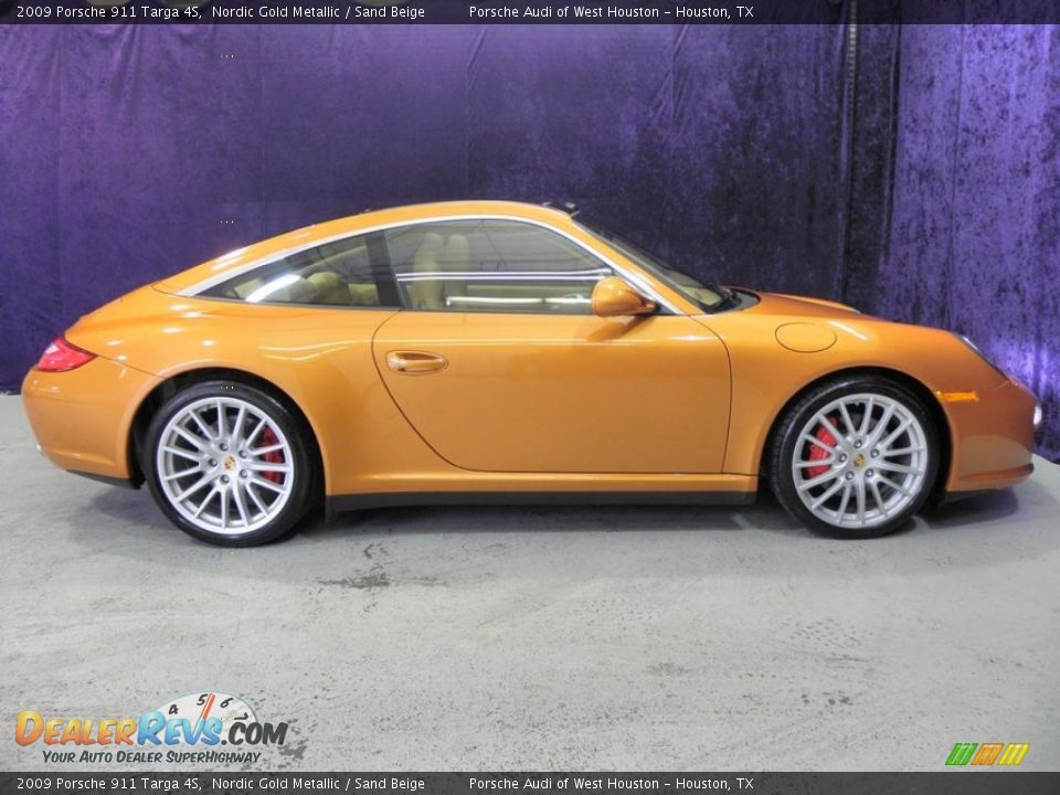 Nordic Gold Metallic 2009 Porsche 911 Targa 4S Photo #4