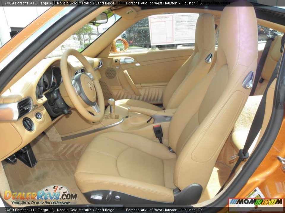 Sand Beige Interior - 2009 Porsche 911 Targa 4S Photo #5