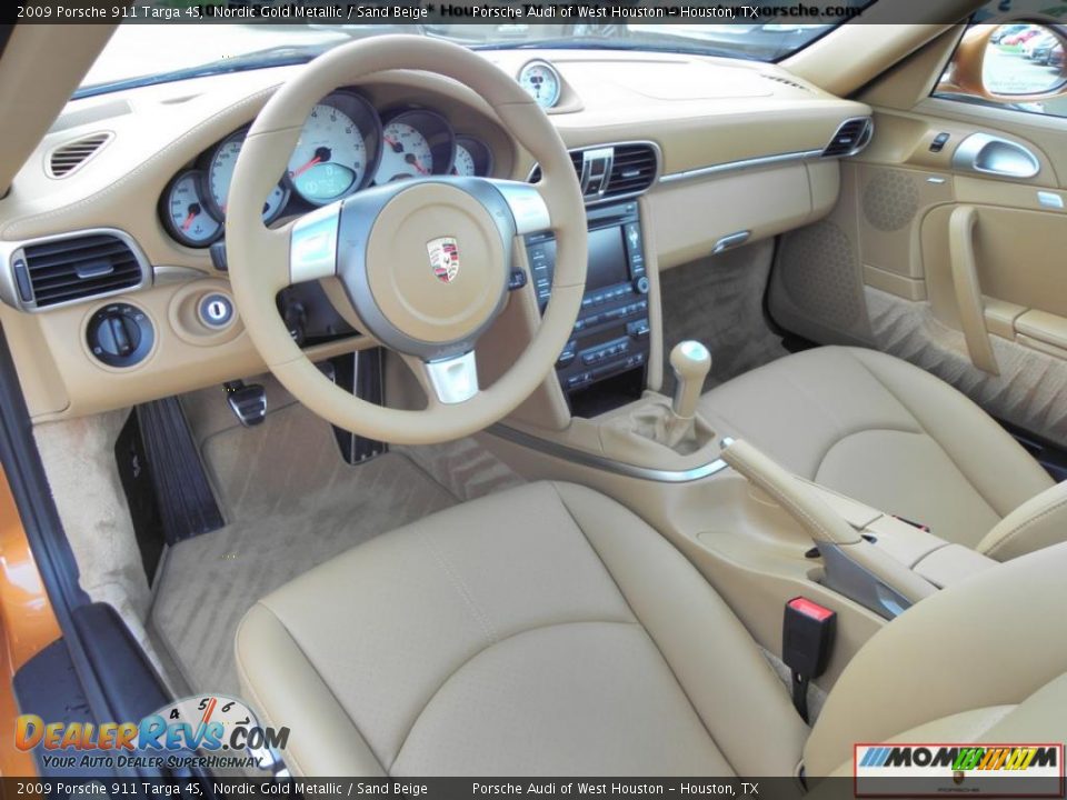 Sand Beige Interior - 2009 Porsche 911 Targa 4S Photo #6