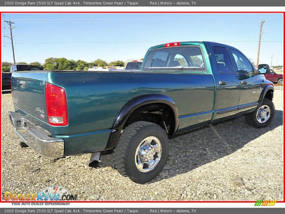 2003 Dodge Ram 2500 SLT Quad Cab 4x4 Timberline Green Pearl / Taupe Photo #8