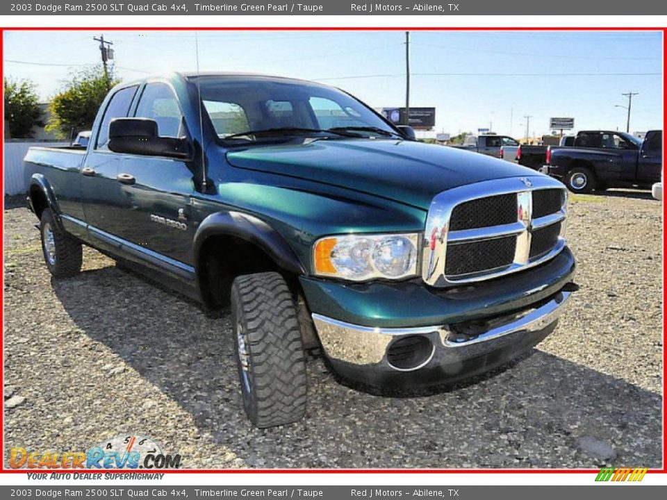 2003 Dodge Ram 2500 SLT Quad Cab 4x4 Timberline Green Pearl / Taupe Photo #12