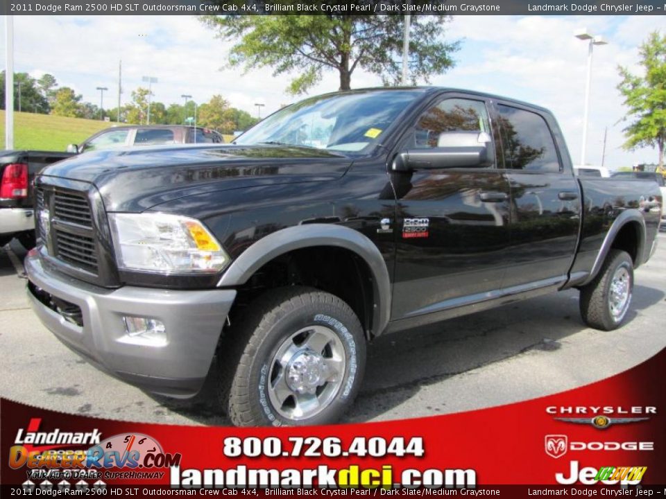 2011 Dodge Ram 2500 HD SLT Outdoorsman Crew Cab 4x4 Brilliant Black Crystal Pearl / Dark Slate/Medium Graystone Photo #1