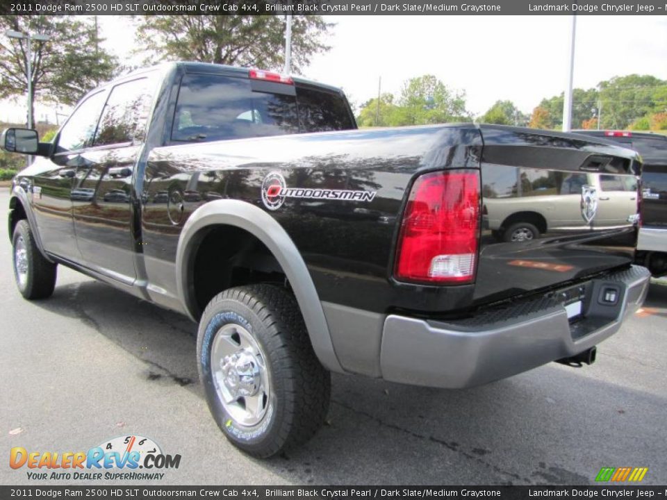 2011 Dodge Ram 2500 HD SLT Outdoorsman Crew Cab 4x4 Brilliant Black Crystal Pearl / Dark Slate/Medium Graystone Photo #2