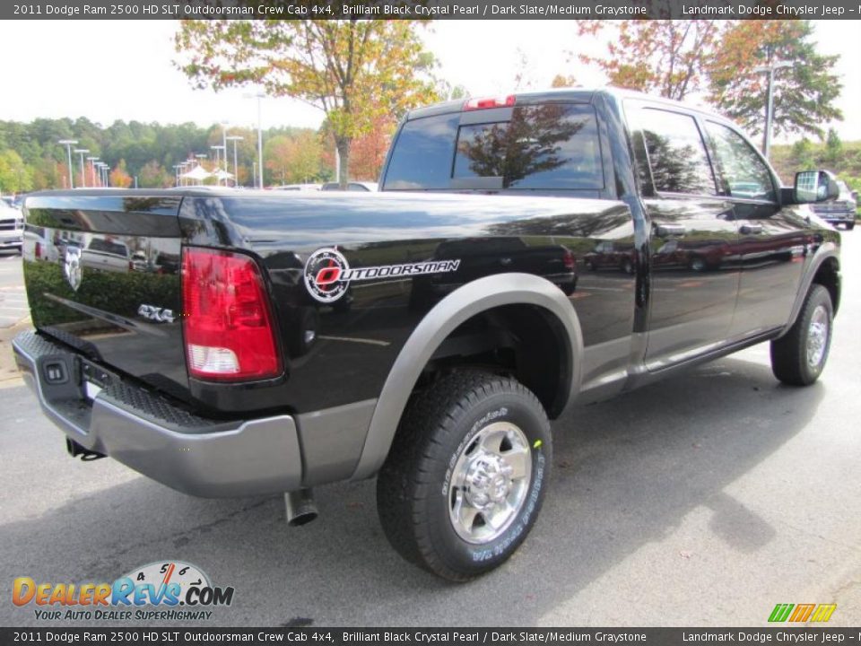 2011 Dodge Ram 2500 HD SLT Outdoorsman Crew Cab 4x4 Brilliant Black Crystal Pearl / Dark Slate/Medium Graystone Photo #3