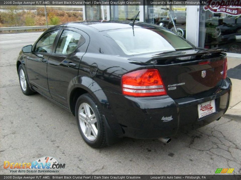 2008 Dodge Avenger R/T AWD Brilliant Black Crystal Pearl / Dark Slate Gray/Light Graystone Photo #3