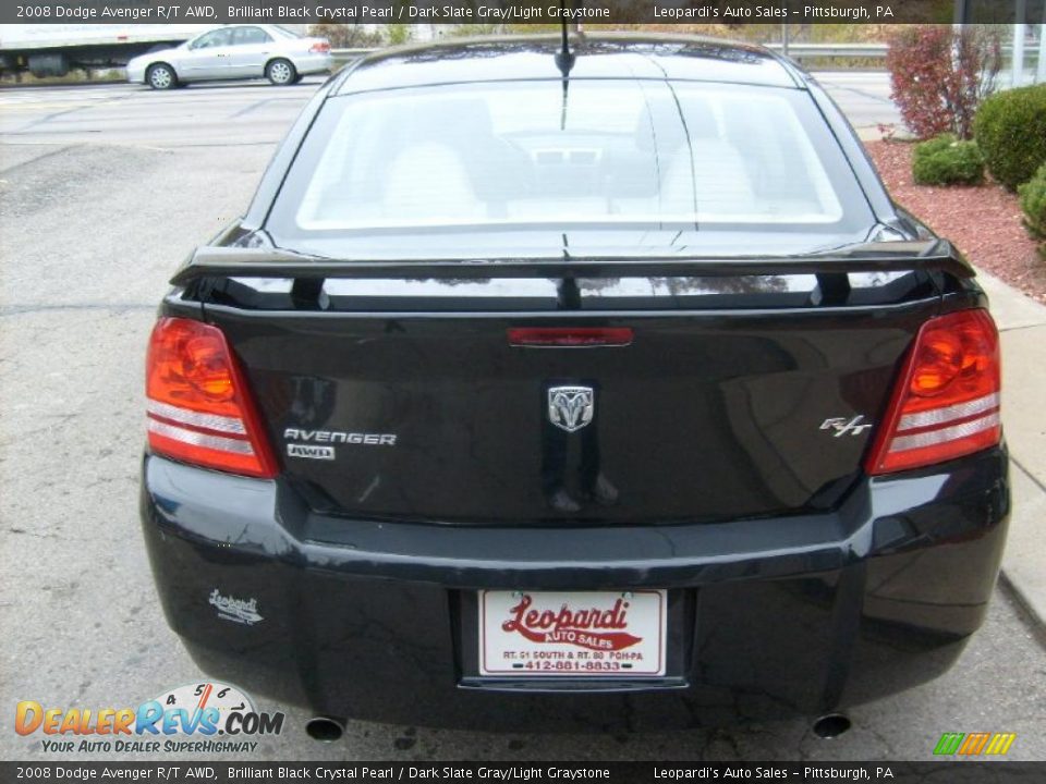 2008 Dodge Avenger R/T AWD Brilliant Black Crystal Pearl / Dark Slate Gray/Light Graystone Photo #4
