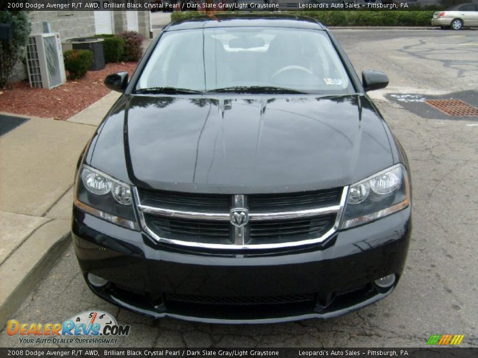 2008 Dodge Avenger R/T AWD Brilliant Black Crystal Pearl / Dark Slate Gray/Light Graystone Photo #7