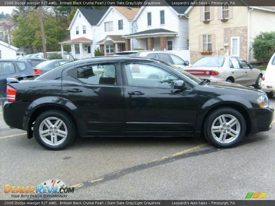 2008 Dodge Avenger R/T AWD Brilliant Black Crystal Pearl / Dark Slate Gray/Light Graystone Photo #9
