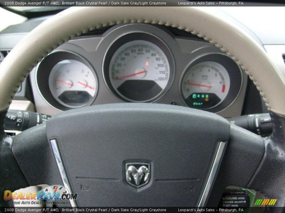 2008 Dodge Avenger R/T AWD Brilliant Black Crystal Pearl / Dark Slate Gray/Light Graystone Photo #23