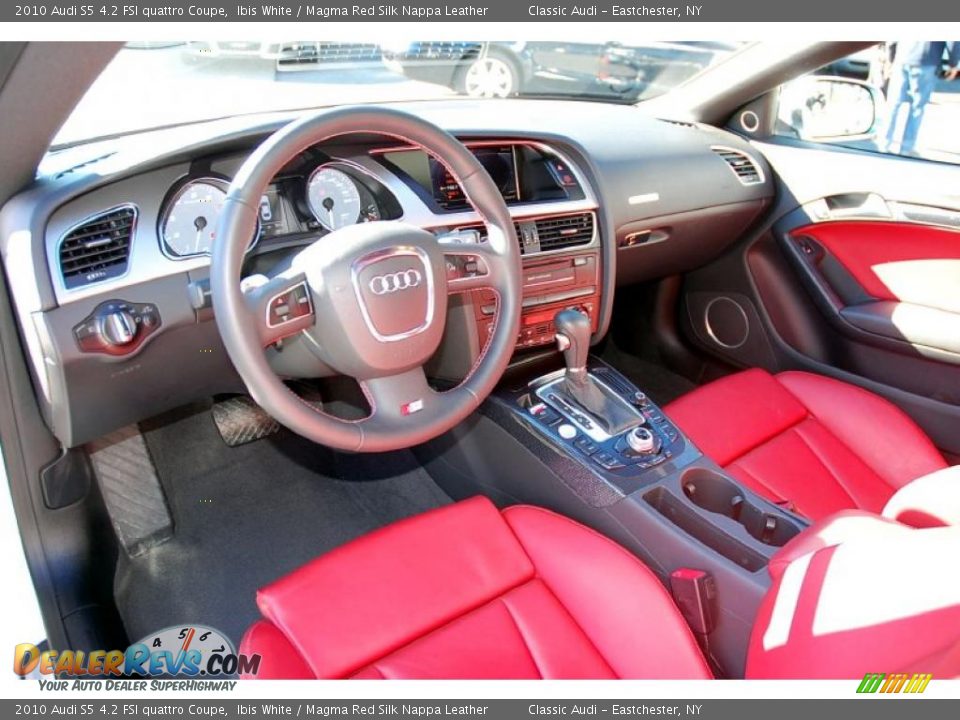 Magma Red Silk Nappa Leather Interior - 2010 Audi S5 4.2 FSI quattro Coupe Photo #14