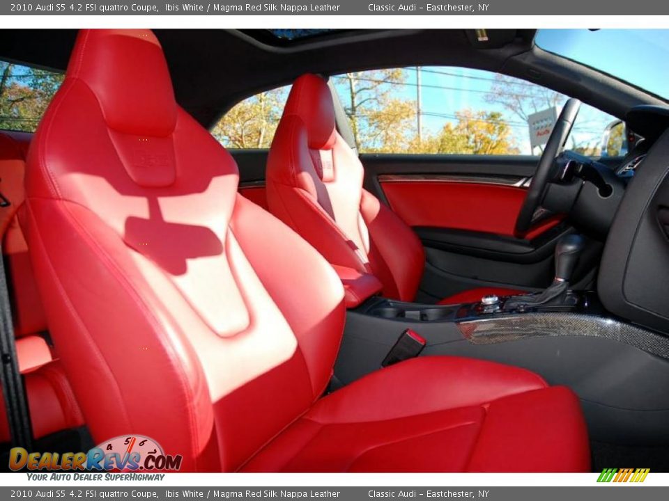 Magma Red Silk Nappa Leather Interior - 2010 Audi S5 4.2 FSI quattro Coupe Photo #25