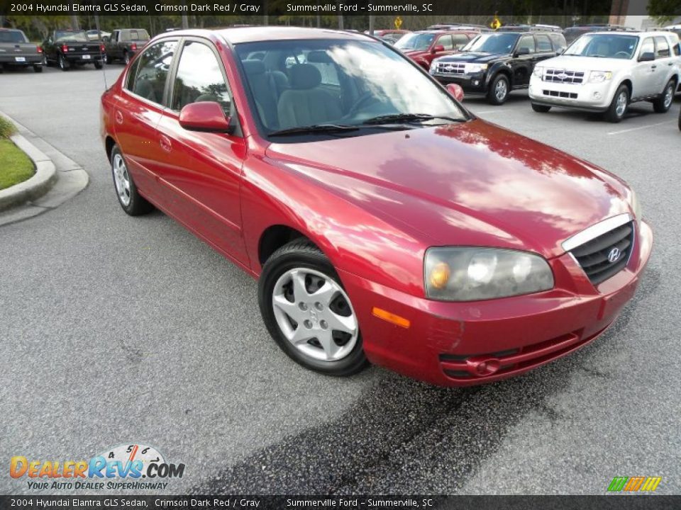 2004 Hyundai Elantra GLS Sedan Crimson Dark Red / Gray Photo #1