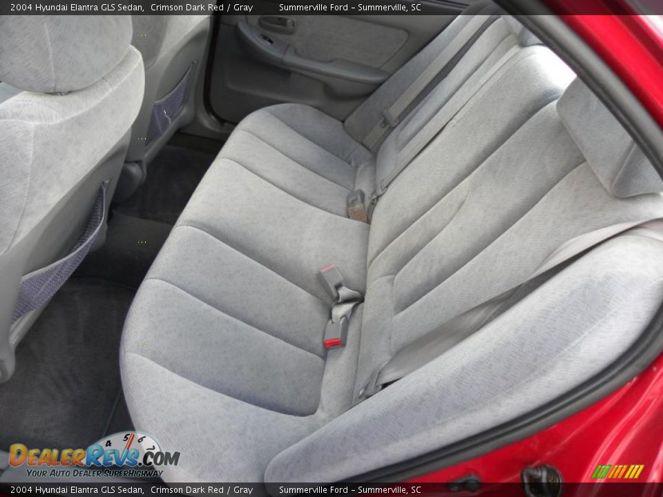 2004 Hyundai Elantra GLS Sedan Crimson Dark Red / Gray Photo #6