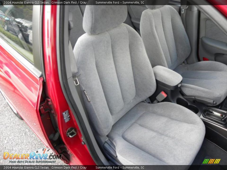 2004 Hyundai Elantra GLS Sedan Crimson Dark Red / Gray Photo #8