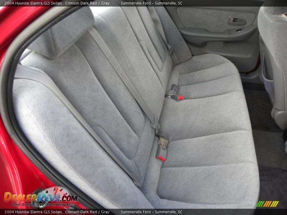 2004 Hyundai Elantra GLS Sedan Crimson Dark Red / Gray Photo #10