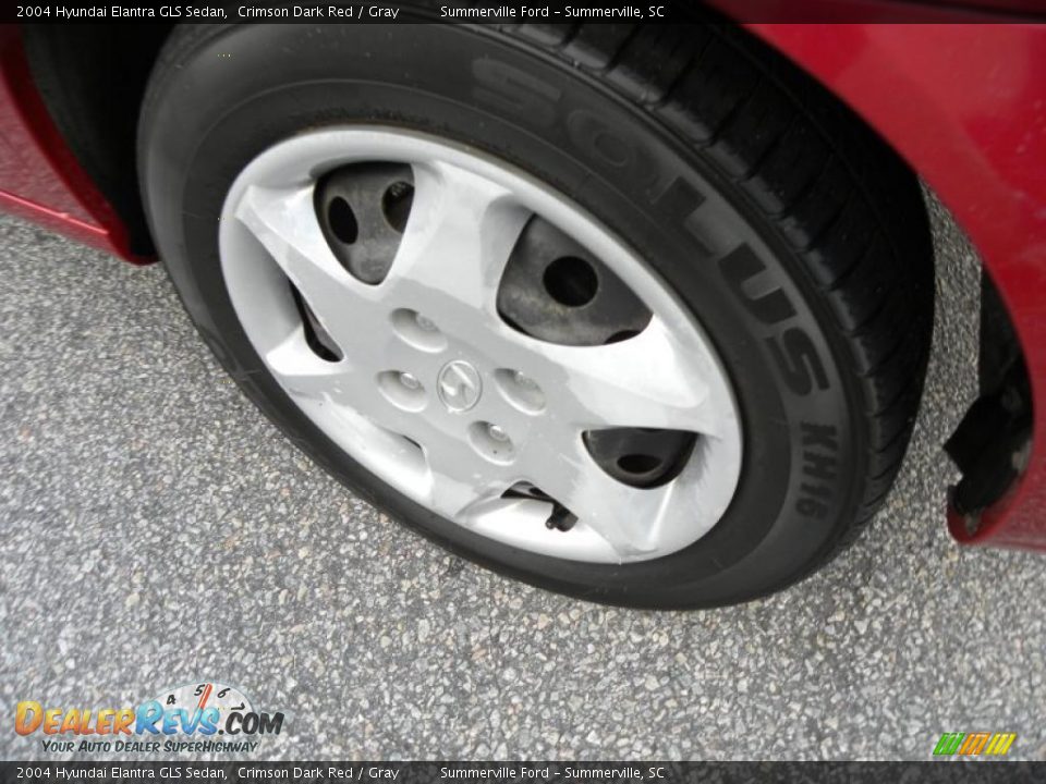 2004 Hyundai Elantra GLS Sedan Crimson Dark Red / Gray Photo #16