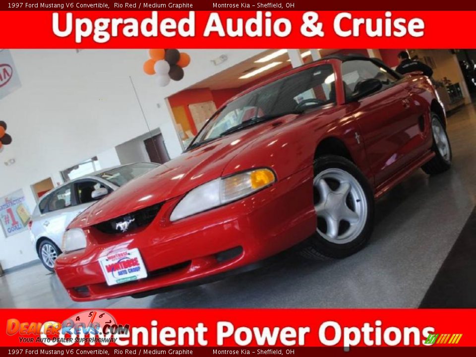 1997 Ford Mustang V6 Convertible Rio Red / Medium Graphite Photo #1