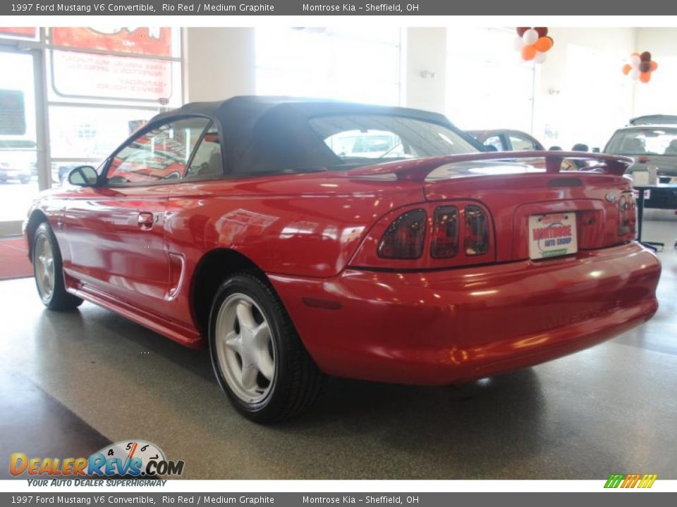 1997 Ford Mustang V6 Convertible Rio Red / Medium Graphite Photo #4