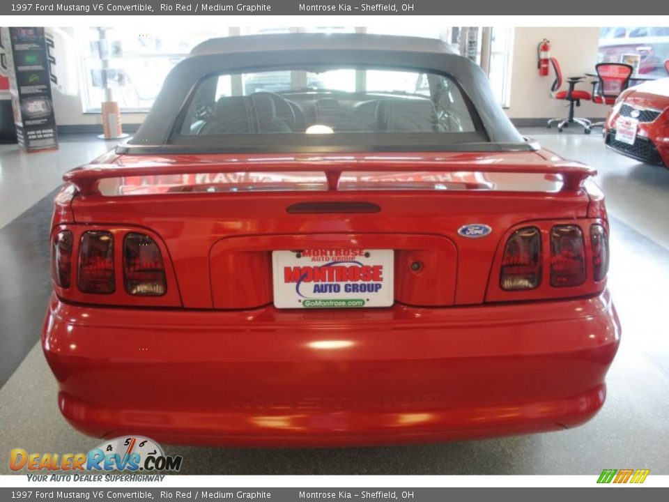 1997 Ford Mustang V6 Convertible Rio Red / Medium Graphite Photo #5