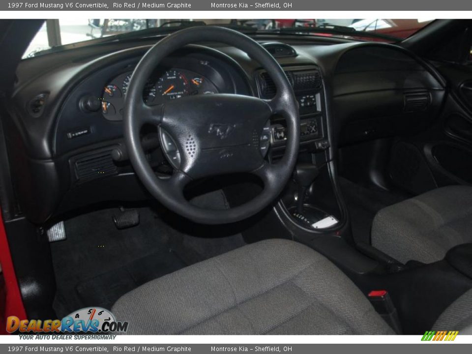 Medium Graphite Interior - 1997 Ford Mustang V6 Convertible Photo #12