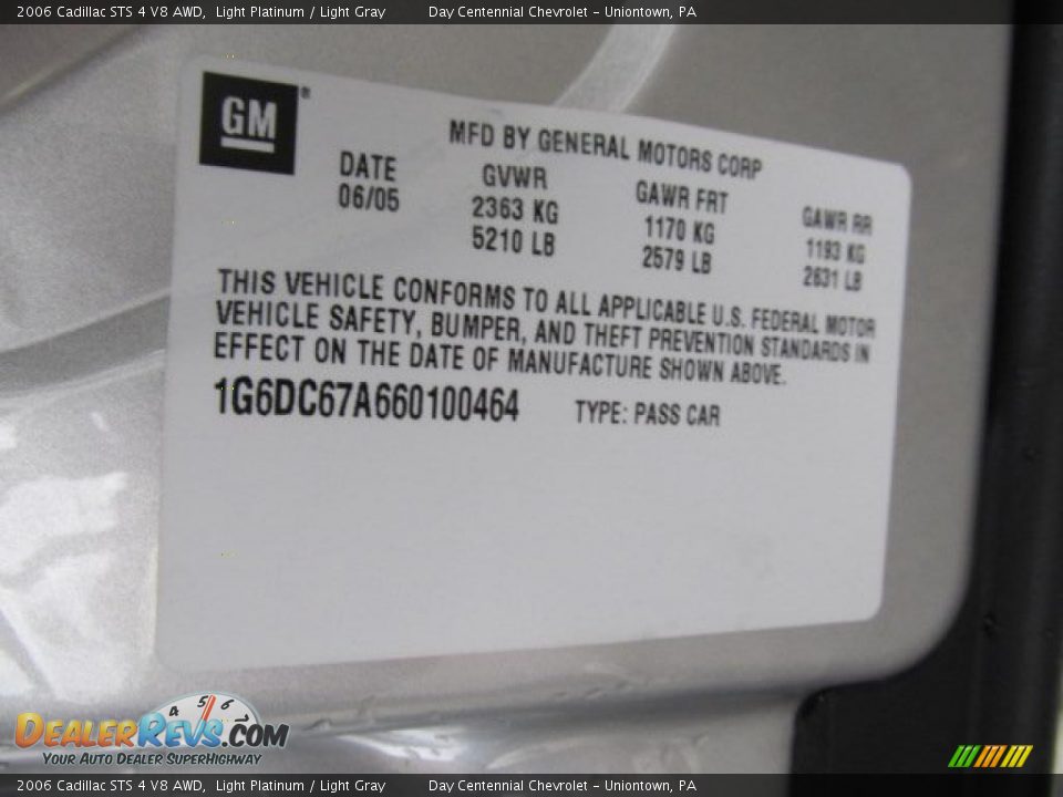 2006 Cadillac STS 4 V8 AWD Light Platinum / Light Gray Photo #15
