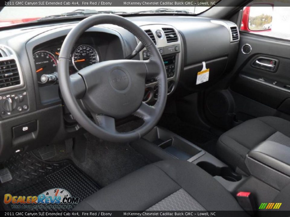 Ebony Interior - 2011 GMC Canyon SLE Extended Cab 4x4 Photo #26
