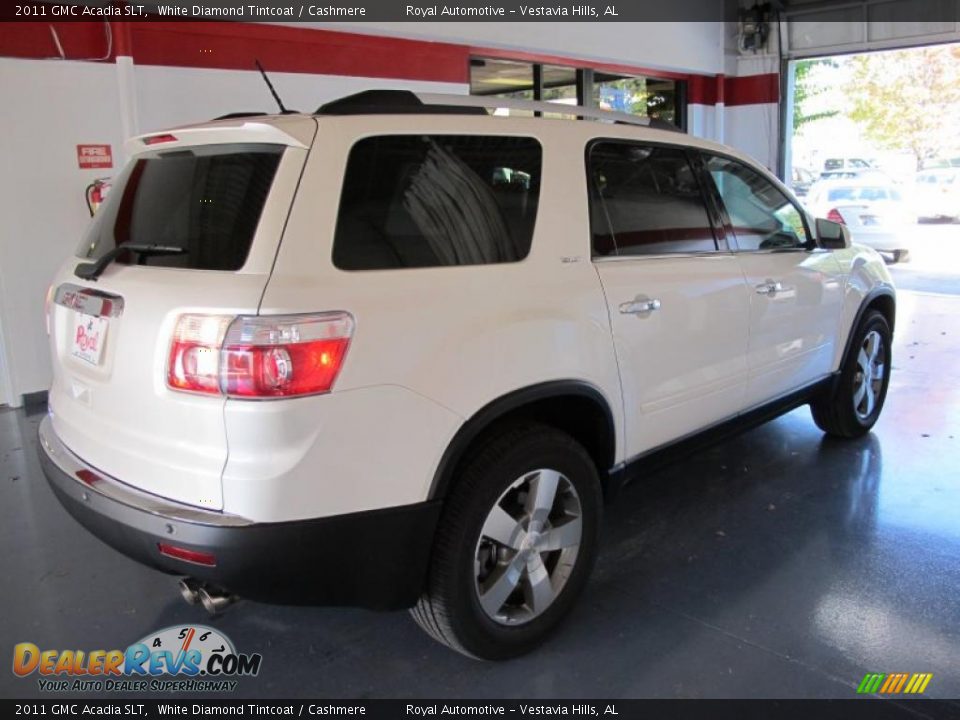 2011 GMC Acadia SLT White Diamond Tintcoat / Cashmere Photo #4