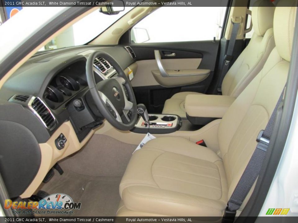 2011 GMC Acadia SLT White Diamond Tintcoat / Cashmere Photo #14