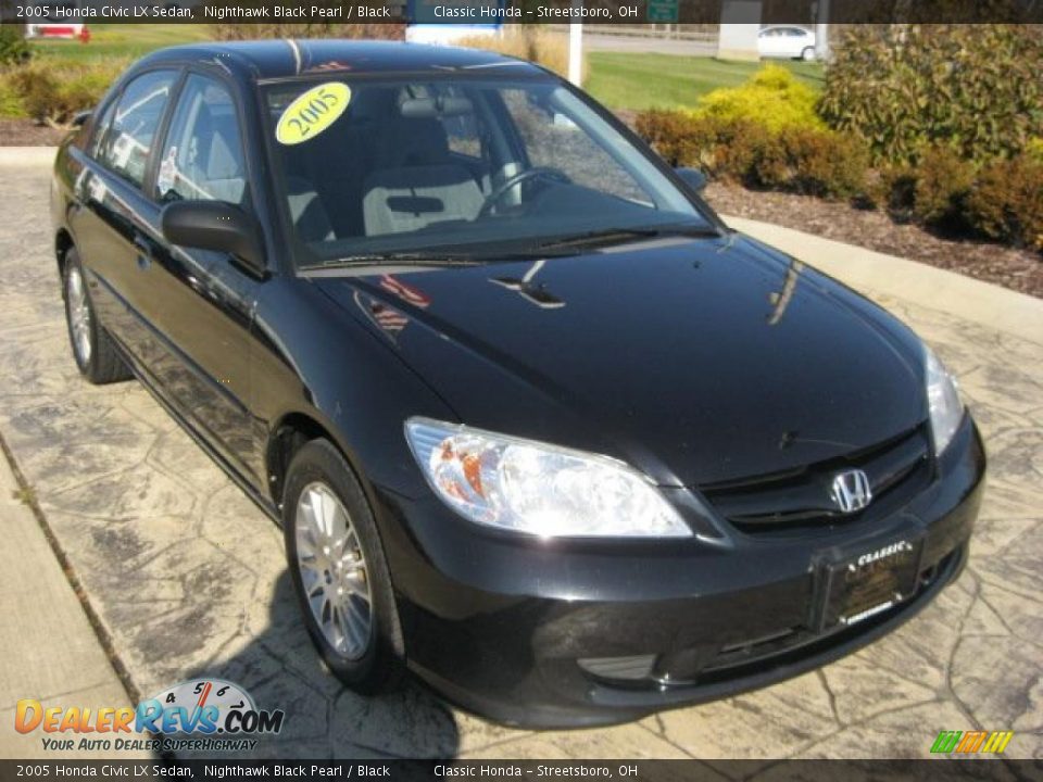 2005 Honda Civic LX Sedan Nighthawk Black Pearl / Black Photo #1