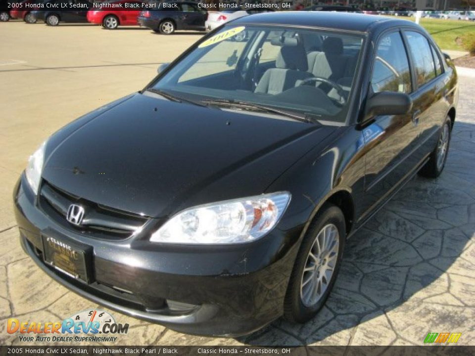 2005 Honda Civic LX Sedan Nighthawk Black Pearl / Black Photo #2