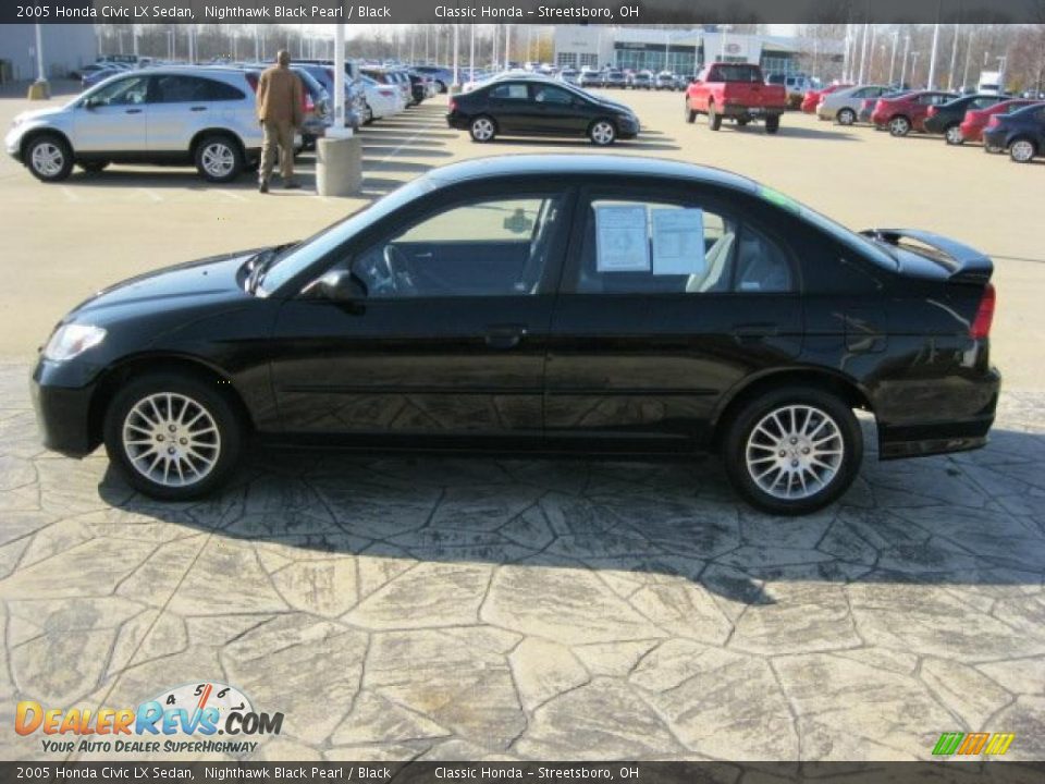 2005 Honda Civic LX Sedan Nighthawk Black Pearl / Black Photo #4