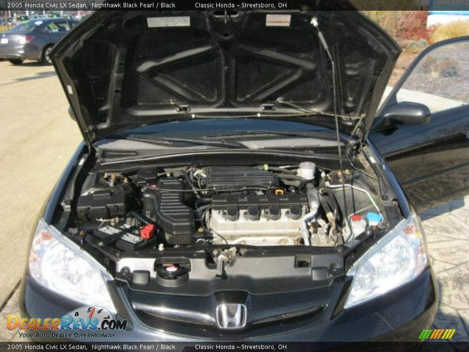 2005 Honda Civic LX Sedan Nighthawk Black Pearl / Black Photo #6