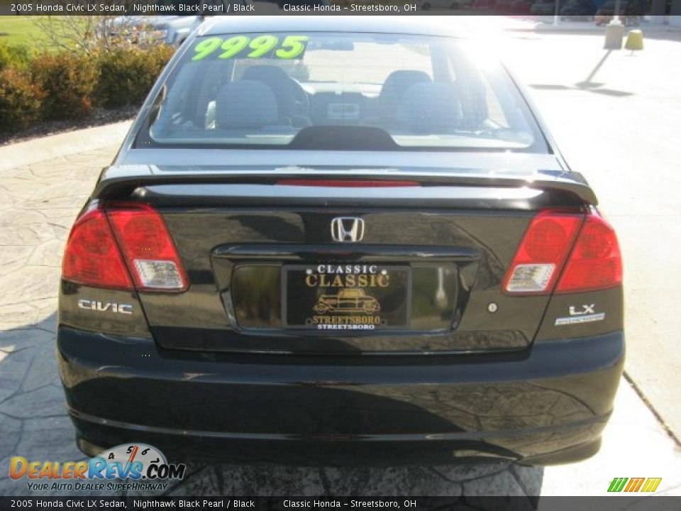 2005 Honda Civic LX Sedan Nighthawk Black Pearl / Black Photo #8