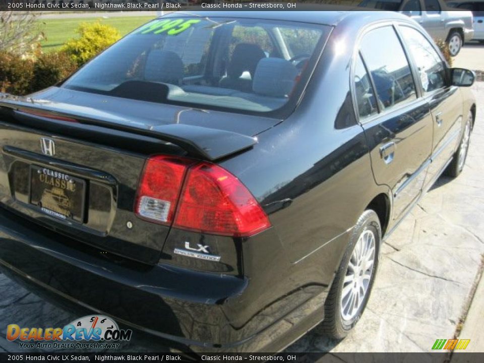 2005 Honda Civic LX Sedan Nighthawk Black Pearl / Black Photo #10