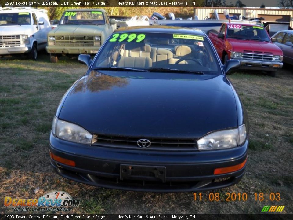 1993 Toyota Camry LE Sedan Dark Green Pearl / Beige Photo #4