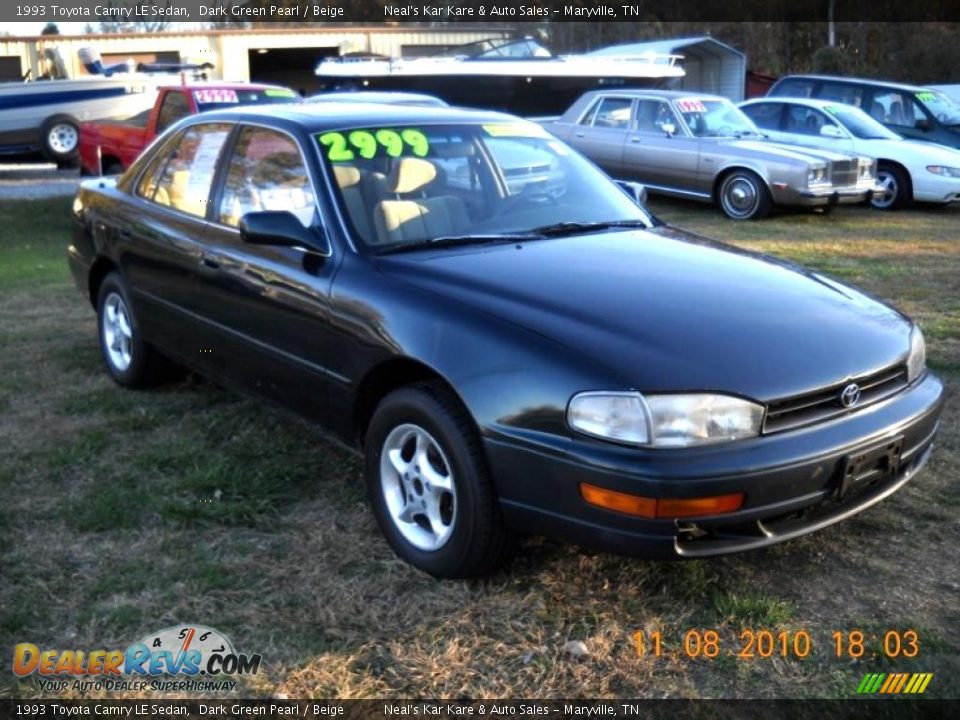 1993 Toyota Camry LE Sedan Dark Green Pearl / Beige Photo #5