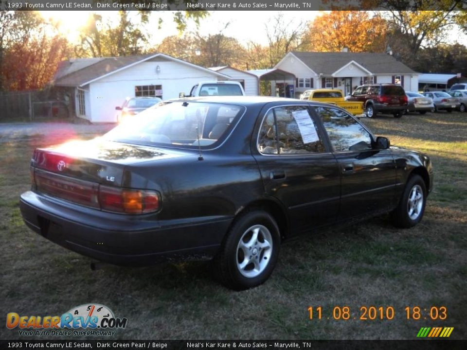 1993 Toyota Camry LE Sedan Dark Green Pearl / Beige Photo #6
