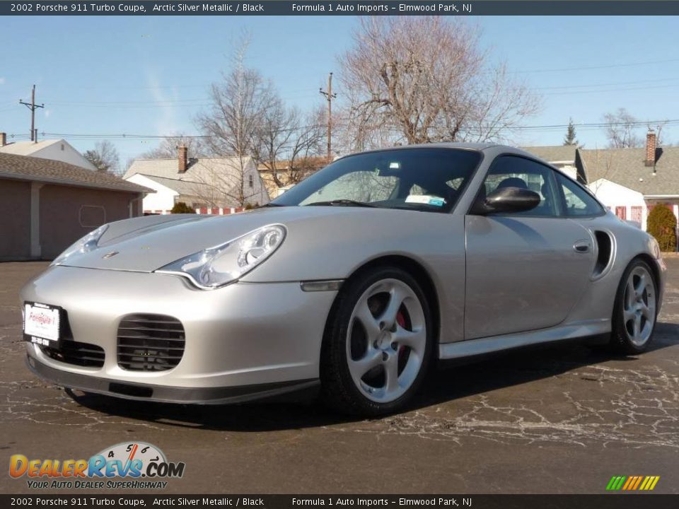 2002 Porsche 911 Turbo Coupe Arctic Silver Metallic / Black Photo #1