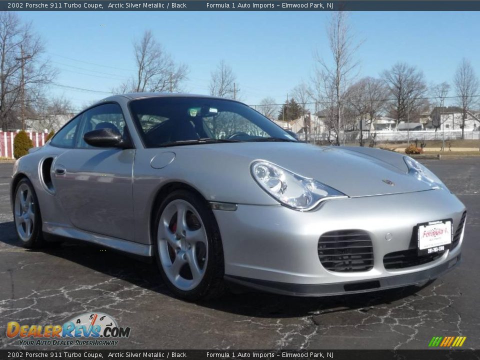 2002 Porsche 911 Turbo Coupe Arctic Silver Metallic / Black Photo #2