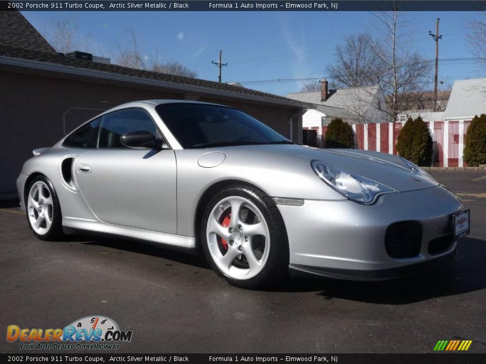 2002 Porsche 911 Turbo Coupe Arctic Silver Metallic / Black Photo #12