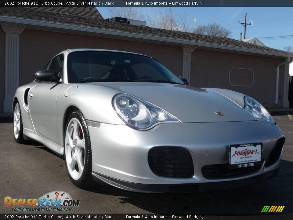 2002 Porsche 911 Turbo Coupe Arctic Silver Metallic / Black Photo #13