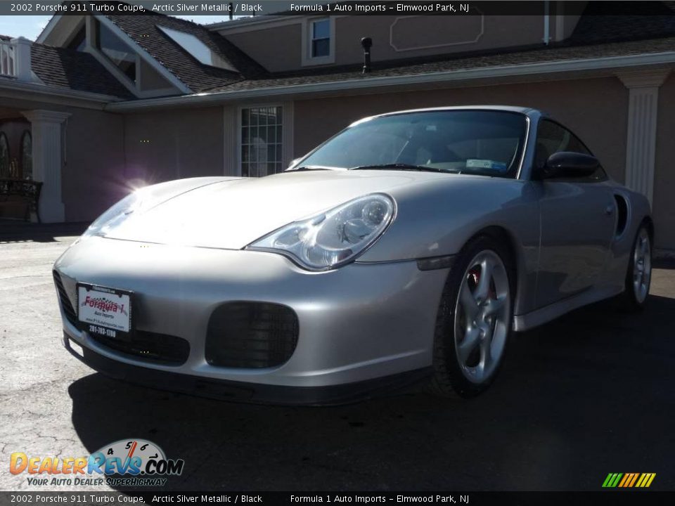 2002 Porsche 911 Turbo Coupe Arctic Silver Metallic / Black Photo #15