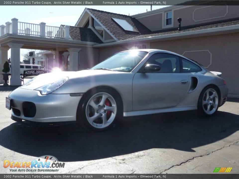 2002 Porsche 911 Turbo Coupe Arctic Silver Metallic / Black Photo #16