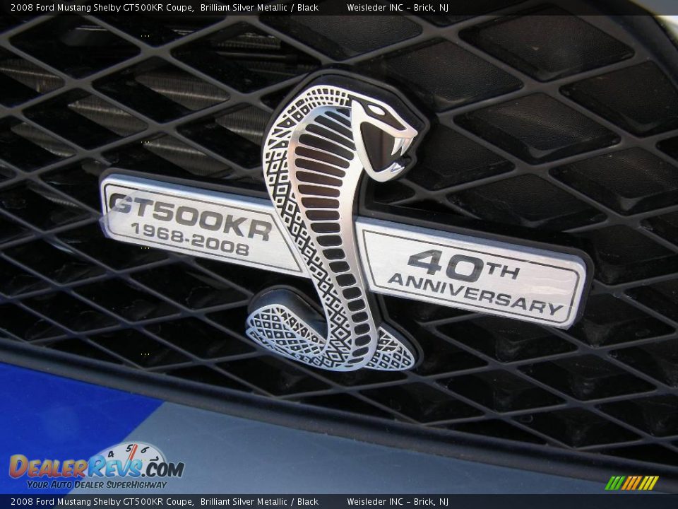 2008 Ford Mustang Shelby GT500KR Coupe Brilliant Silver Metallic / Black Photo #11