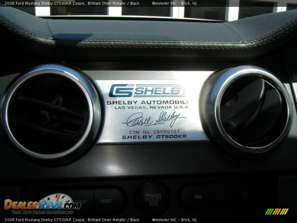 2008 Ford Mustang Shelby GT500KR Coupe Brilliant Silver Metallic / Black Photo #17