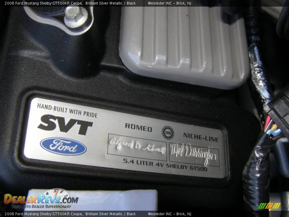 2008 Ford Mustang Shelby GT500KR Coupe Brilliant Silver Metallic / Black Photo #31