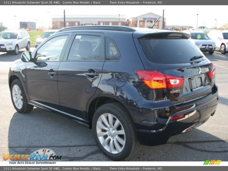 2011 Mitsubishi Outlander Sport SE 4WD Cosmic Blue Metallic / Black Photo #3